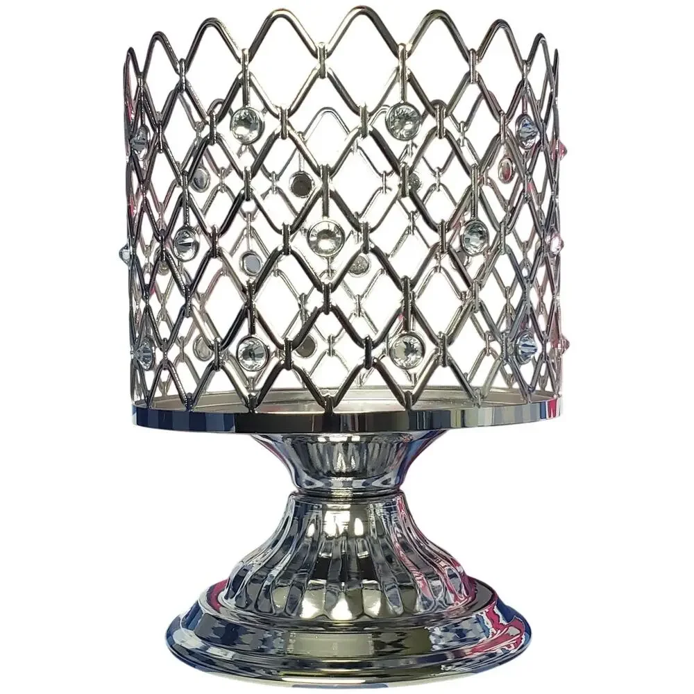 BBW Silver Wired Gems Large 3 Wick Candle Holder